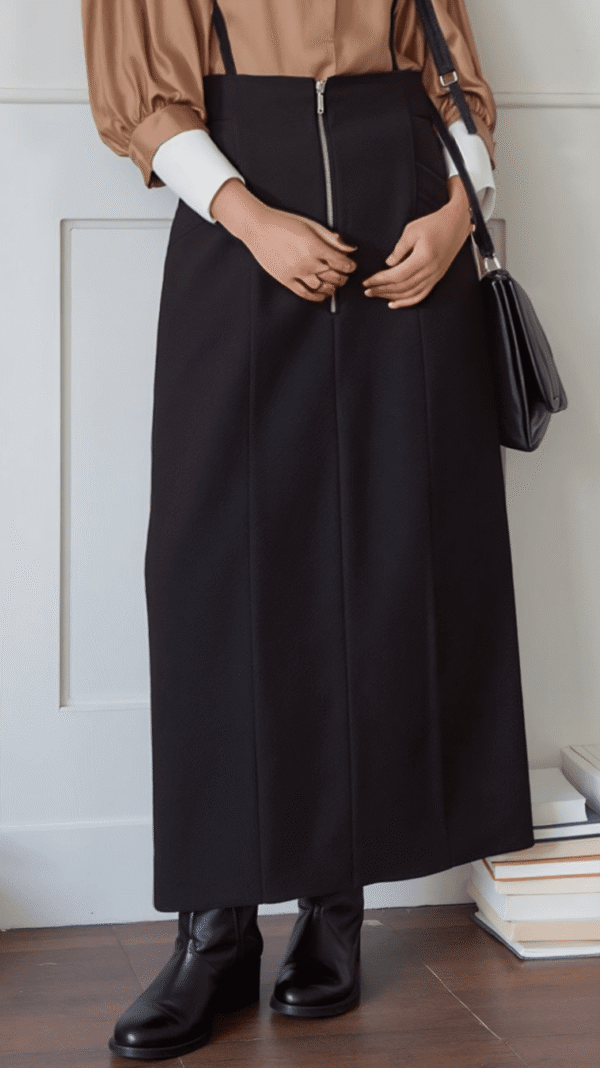 elu.サスペンダー付きスカート セール】 サスペンダー付きタイトスカート （ロング・マキシ丈