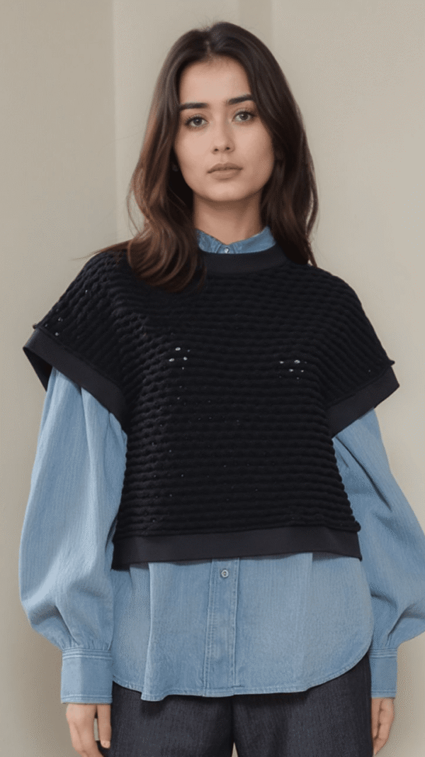 TSUMORI CHISATO ネイビー ニットダウンベスト TSUMORI CHISATO ネイビー ニットダウンベスト - メルカリ