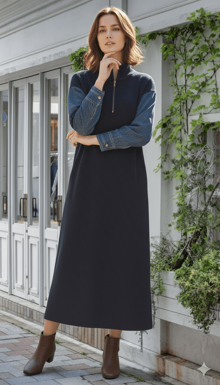 ニットデニムドッキングOP