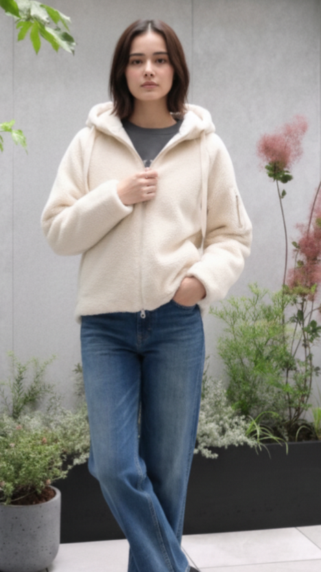 中綿ボアドッキングブルゾン