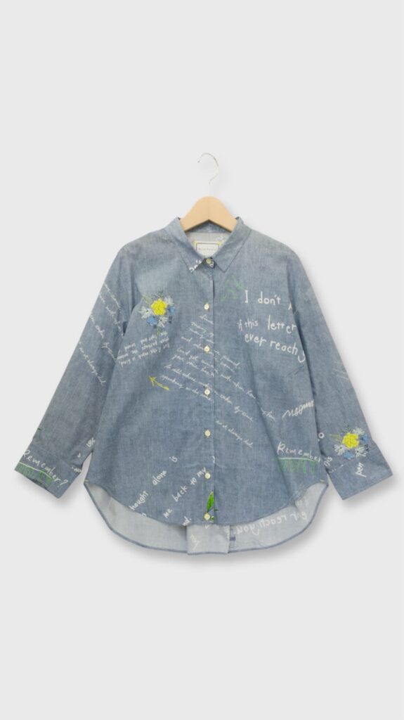 レタリング柄シャツBL