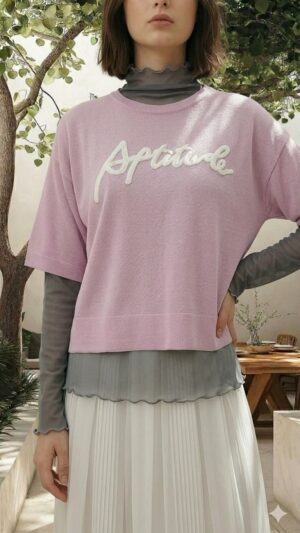 サガラ刺繍ロゴシアーニット