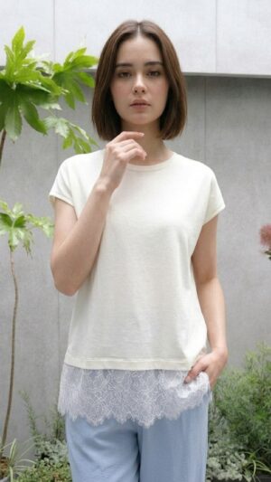 レースドッキングフレンチプルオーバーCT