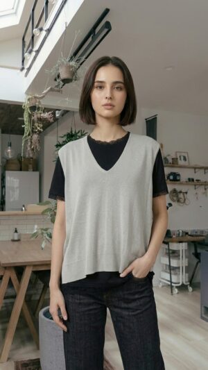 シアー天竺フレアーベスト