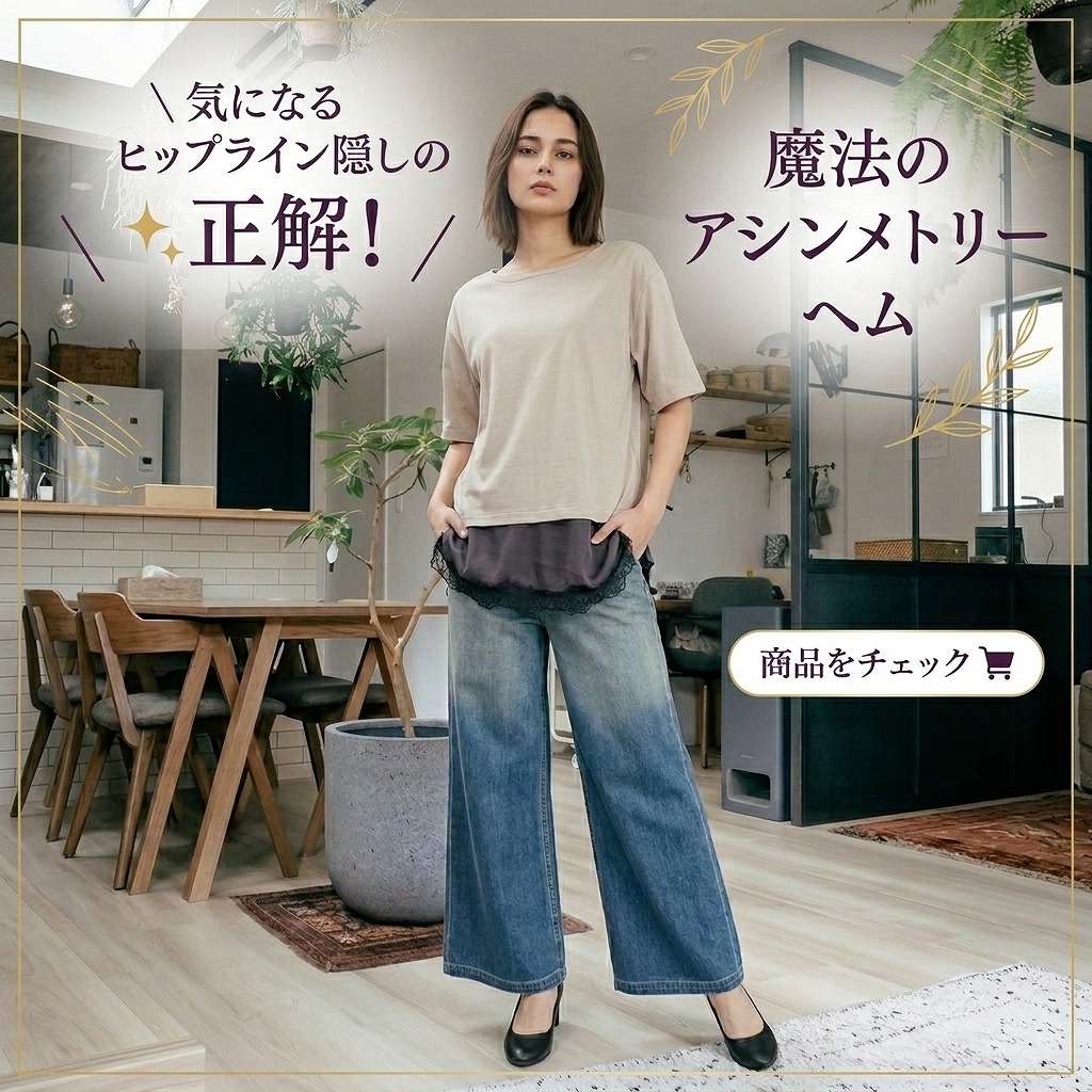 隠してるのに、垢抜ける。魔法の裾ライン