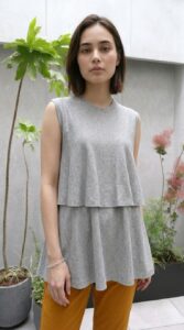 ティアード ノースリーブ ニットPO