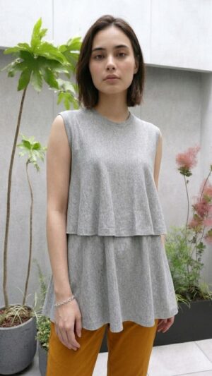 ティアード ノースリーブ ニットPO